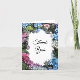 Hydrangea Flower Frame Thank You Card