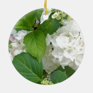 Hydrangea Flower Green White Nature Garden Plants Ceramic Ornament