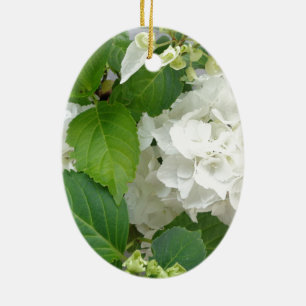 Hydrangea Flower Green White Nature Garden Plants Ceramic Ornament