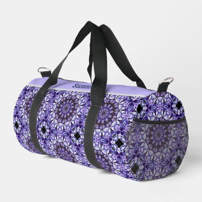 Hydrangea Flower Petals Abstract Personalized Duffle Bag (Right Corner)