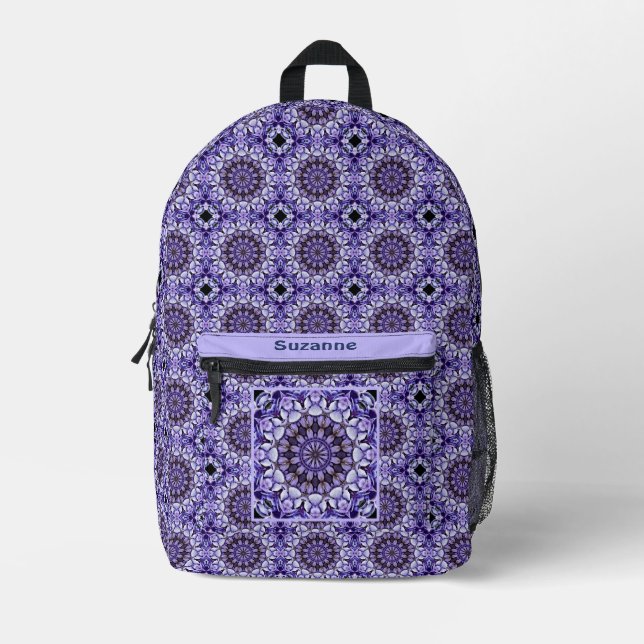 Hydrangea Flower Petals Abstract Personalized Printed Backpack (Front)