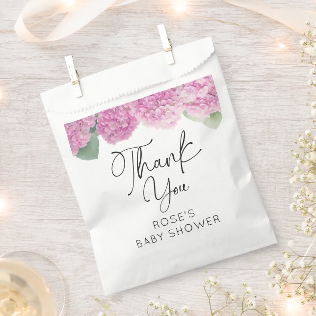 Hydrangea Flowers Baby Shower Favour Bag (Clipped)