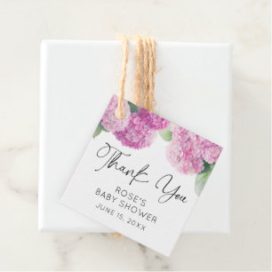 Hydrangea Flowers Baby Shower Thank You Favour Tags