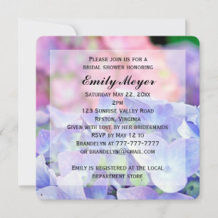 Hydrangea Flowers Bridal Shower Invitation