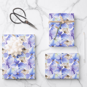 Hydrangea Flowers Close Up Wrapping Paper Sheet