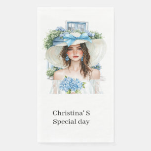 Hydrangea flowers flora florist lover watercolor Napkin
