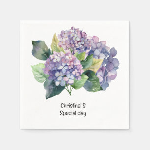  Hydrangea flowers flora florist lover watercolor Napkin