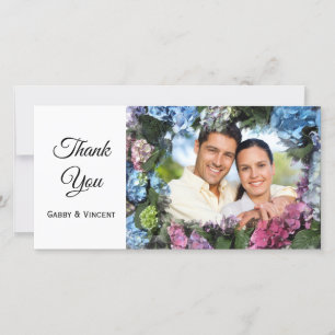 Hydrangea Flowers Frame Wedding Thank You Photo