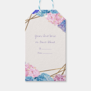 Hydrangea Flowers & Gold Chic Spring Wedding Favou Gift Tags