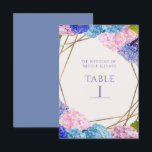 Hydrangea Flowers & Gold Wedding Table Number Card<br><div class="desc">Hydrangea Flowers & Gold Wedding Table Number Card. Look for matching items in my store. Contact me for a custom order</div>