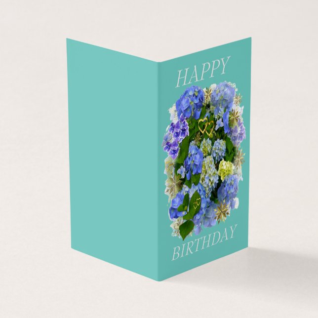 HYDRANGEA FLOWERS HAPPY BIRTHDAY  (Outside)