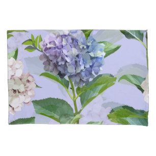 Hydrangea flowers: multicolor floral texture. pillowcase