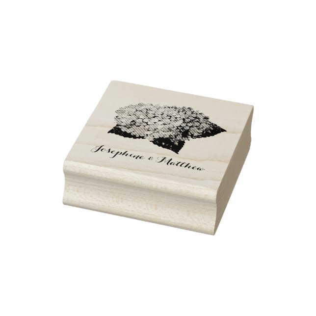 Hydrangea Flowers Personalized Rubber Stamp (Stamp)