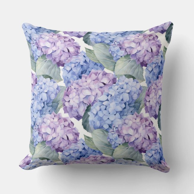 Hydrangea Flowers Pillow (Front)