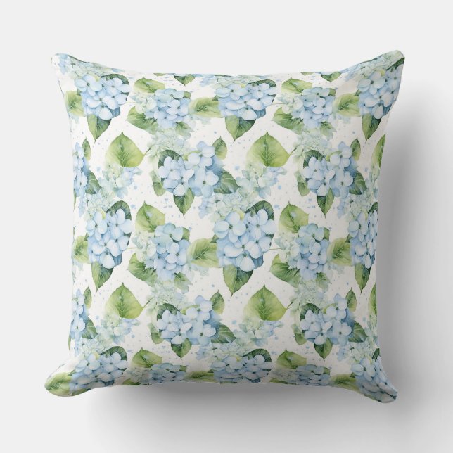 Hydrangea Flowers Pillow (Front)