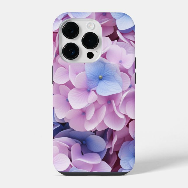 Hydrangea Flowers Seamless Pattern iPhone Case (Back)