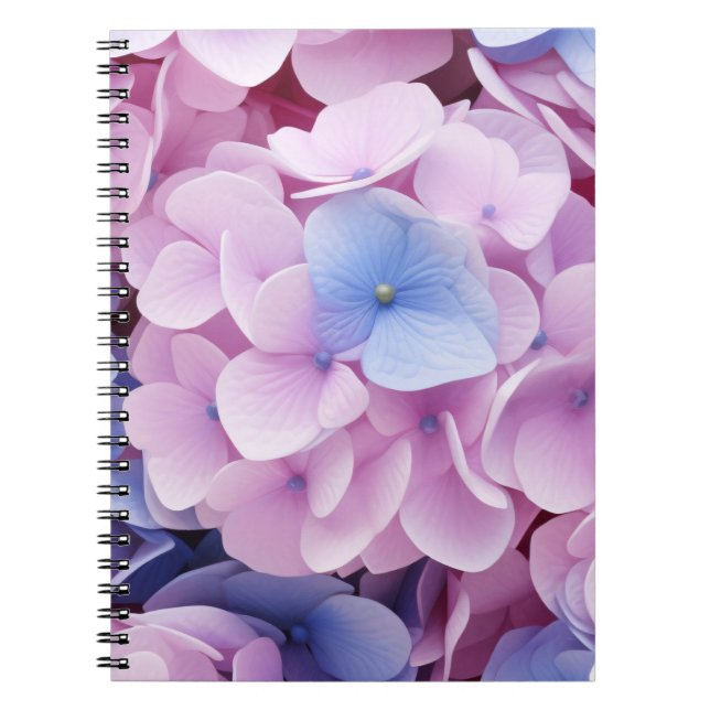 Hydrangea Flowers Seamless Pattern Notebook (Front)
