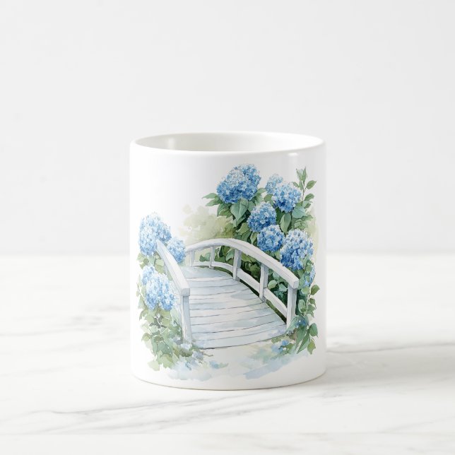  Hydrangea flowers  watercolor Coffee Mug (Center)