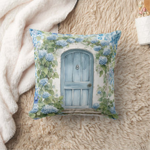  Hydrangea flowers  watercolor Throw Pillow