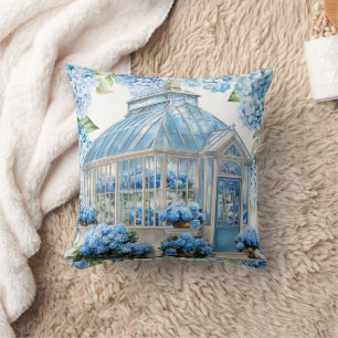  Hydrangea flowers  watercolor Throw Pillow