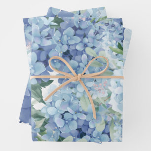 Hydrangea flowers wrapping paper sheet
