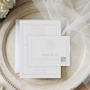 Hydrangea Formal Elegant Ivory QR Wedding Response