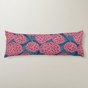 Hydrangea garden body pillow