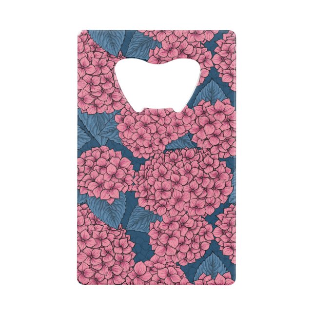Hydrangea garden credit card bottle opener (Front)