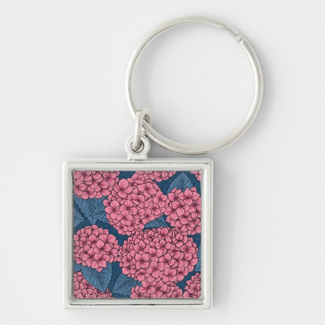 Hydrangea garden keychain (Front)