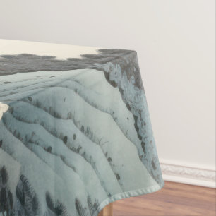 Hydrangea garden painting outdoors.  tablecloth