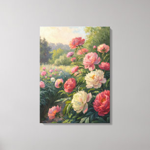 Hydrangea Garden Path Sunlight Print. Canvas Print