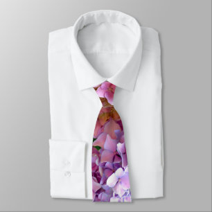 Hydrangea garden, pink, blue, purple floral tie