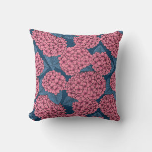 Hydrangea garden throw pillow