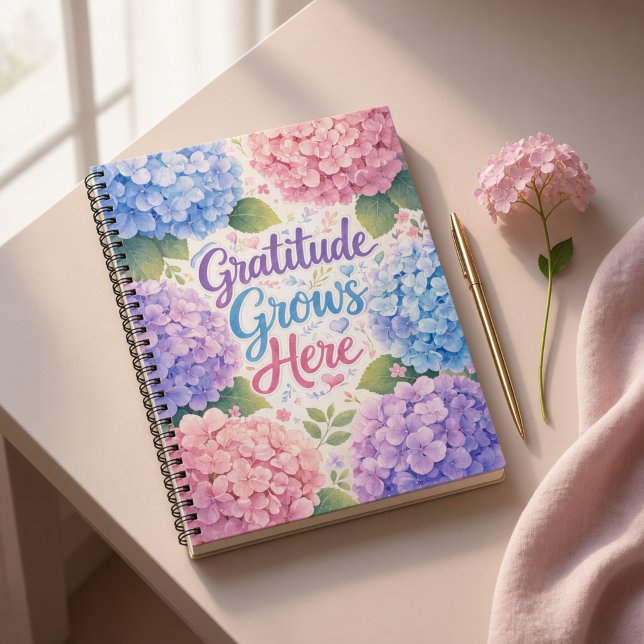 Hydrangea : Gratitude Grows Here Notebook (Hydrangea : Gratitude Grows Here Notebook)