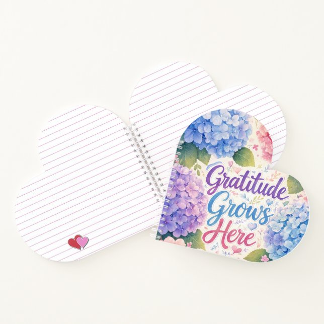 Hydrangea : Gratitude Grows Here Notebook (Inside)