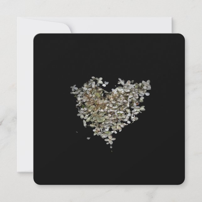 Hydrangea Heart Botanical Note Cards (Front)