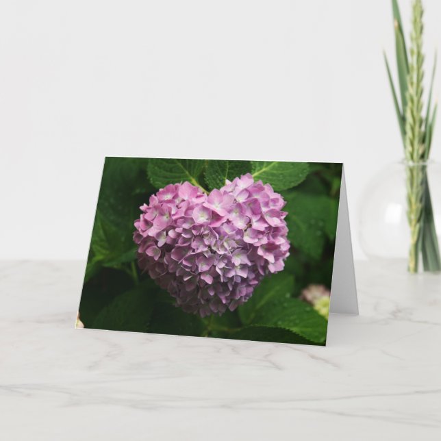 hydrangea heart card (Front)