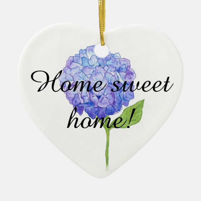 Hydrangea heart ornament (Front)