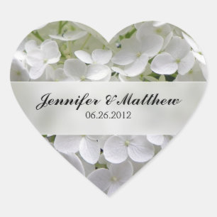 Hydrangea Heart Wedding Sticker