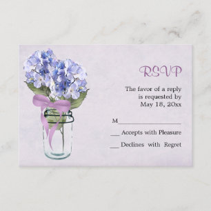 Hydrangea in a Mason Jar - RSVP Card
