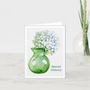 Hydrangea in Green Vase Note Card