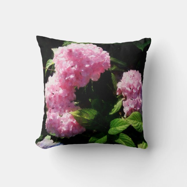 Hydrangea in Sunshine Throw Pillow (Front)