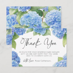 Hydrangea It's a Boy Baby Shower Thank You  Card