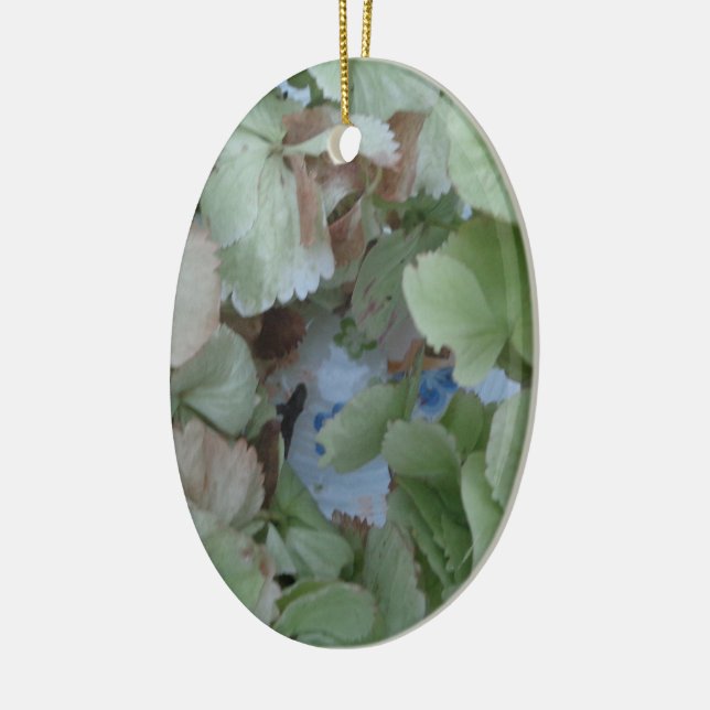 Hydrangea leaves ceramic ornament (Left)