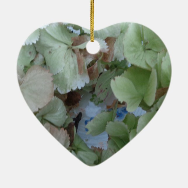 Hydrangea leaves ceramic ornament (Back)