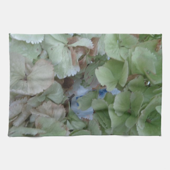 Hydrangea leaves kitchen towel (Horizontal)