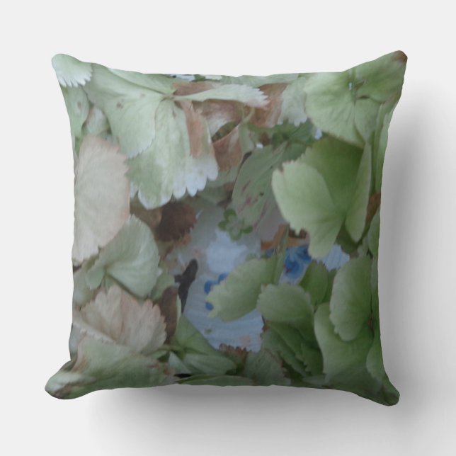Hydrangea leaves throw pillow (Front)
