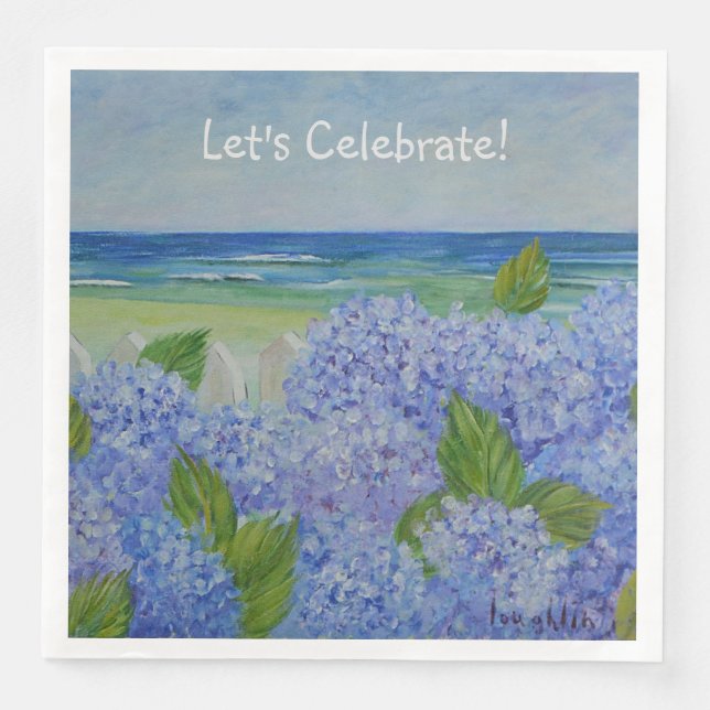 Hydrangea Let's Celebrate Napkin (Front)
