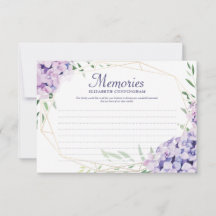 Hydrangea Lilac Floral Geometric Photo Memorial