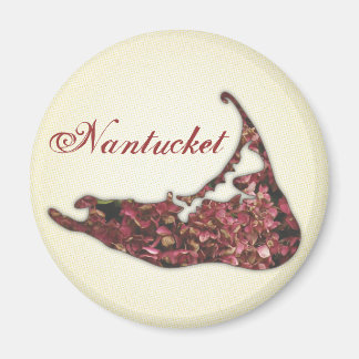 Hydrangea Map of Nantucket Island, Massachusetts Magnet